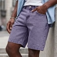 thumbnail image 4 of Chiccall Mens Jean Shorts Casual Vintage Breathable Summer Stretch Denim Shorts with Pockets Purple 3XL, 4 of 6