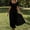 Black, variant on IUYRTFE Women's Square Neck Smocked Midi Dress Short Puff Sleeve Tiered Ruffle Summer Casual A Line Dress