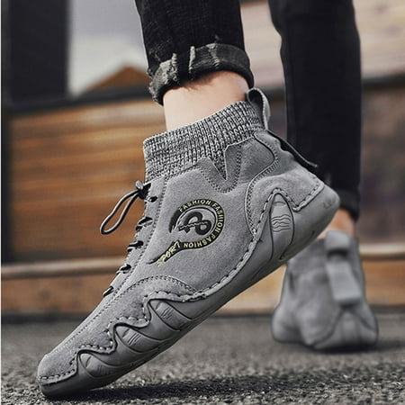 

Xiaoffenn Men S Snow Boots Winter Boots For Men Waterproof Snow Men S Fashion Round Toe Short Ankle Boots Breathable Socks Shoes Autumn And Winter Ankle Boots Outdoor Non-Slip Short Ankle Boots Casual