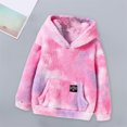 thumbnail image 4 of Odeerbi 8-12Y Kids Girls Tie-dye Fleece Hoodies Winter New Plus Velvet Sweatshirt Fashion Loose Hooded Coat Baby Clothes Multicolor, 4 of 7