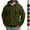 Green, variant on Mens 1/4 Zip Hooded Sweatshirt Fleece Pullover Warm Thermal Windproof Midlayer Jacket with Zipper Arm Pockets for Travel Running Cool Weather, Khaki, S