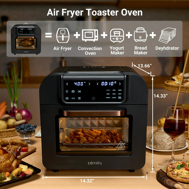 𝓞𝓘𝓜𝓘𝓢 Air Fryer Toaster Ovens, 17QT Small Toaster Ovens