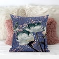 thumbnail image 2 of 16" X 16" Darkgreen And Grey Floral Zippered Suede Throw Pillow, 2 of 5
