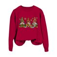 thumbnail image 1 of WEAIXIMIUNG Sweat-Shirt pour Femmes Col Rond Fermeture Éclair Mode de Noël Décontractée Imprimé Bonhomme de Neige Pull à Manches Longues Sans Chapeau, 1 of 6