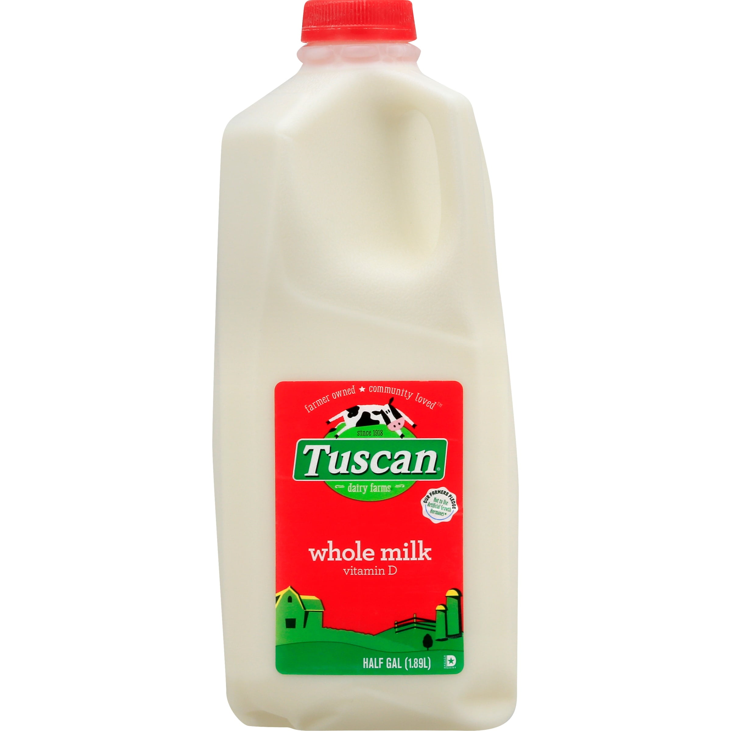 Tuscan Dairy Farms Whole Milk, Vitamin D Milk Half Gallon 1 Jug