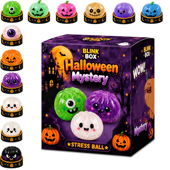 Mystery Halloween Ghost Dumpling Squishy Fidget Sensory Toy, Stretchy Clear Gel Stress Balls, Dumplings Squishies with Steamer, Halloween Party Favor Gifts for Kids Adults 1PC-Random