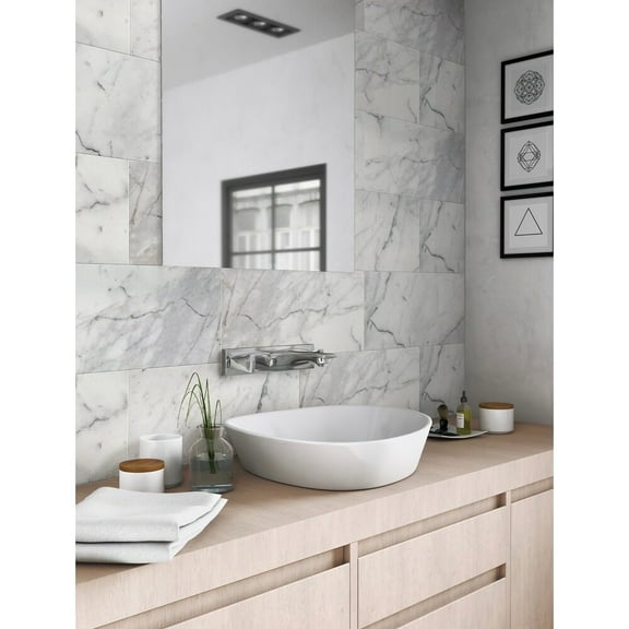 Apollo Tile   White 12-in. x 24-in. Honed Marble Subway Tile (10 Sq ft/case)