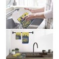 thumbnail image 5 of Happy Easter Rabbits Kitchen Dish Towels for Drying Dishes Set of 4, Spring Daisy Navy Silhouette Yellow Waffle Weave Microfiber Hand Tea Bathroom Towels Quick Dry & Absorbent Towel 12x12, 5 of 7