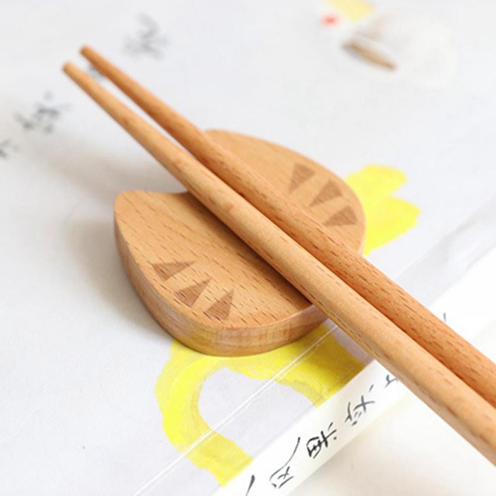 8pcs Household Wooden Chopstick Rack Spoon Holder Chopstick Rest Chinese Style 