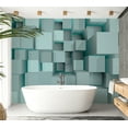thumbnail image 6 of Tiptophomedecor Abstract Wallpaper Wall Mural - Blue Puzzle, 6 of 7