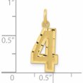 thumbnail image 2 of 10K Yellow Gold 10Ky Casted Medium Diamond-Cut Number 4 Charm (22 X 9) Made In United States -Jewelry By Sweet Pea, 2 of 5