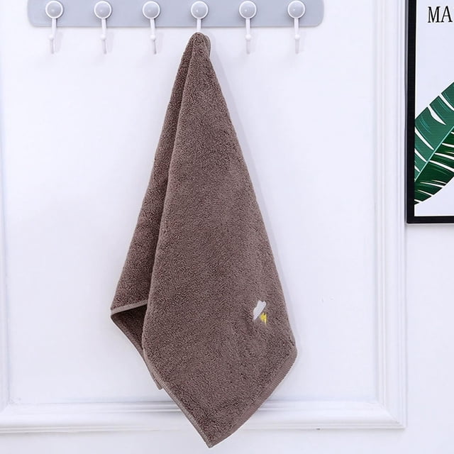 Embroidered Cotton Towel, Personalized Face Cloth With Double-Stitched Edges, for Daily Skincare Routine, Brown