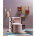 thumbnail image 2 of Meridian Furniture Theo Pink Velvet Swivel Accent Chair, 2 of 6