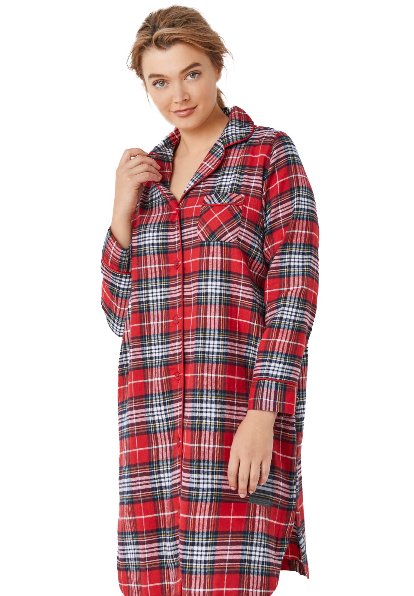 Ellos Women's Flannel Sleep Shirt Nightgown