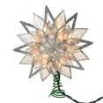 thumbnail image 2 of Kurt Adler 10-Light 8-Point Silver Glitter Capiz Star Tree Topper, 2 of 6