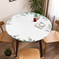 thumbnail image 5 of Green Eucalyptus Leaf Elastic Fitted Round Table Cover Spring Watercolor Plant Waterproof Outdoor Tablecloth for Holiday Party, Picnic, Patio & Dining Fits Tables Up to 36"-44", 5 of 8