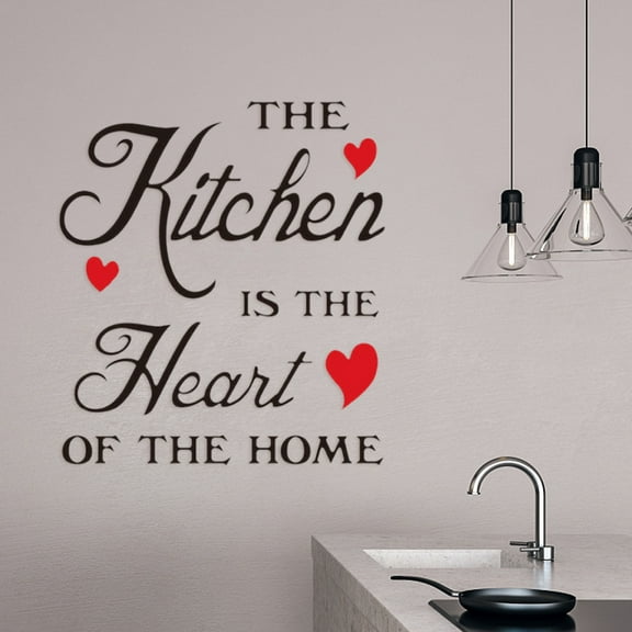Bangcool Black Kitchen Wall Sticker, Removable Wall Art Sticker Bathroom Wall Decor Sticker Quotes Decals Stickers for Living Room Bedroom Women Girls Kids