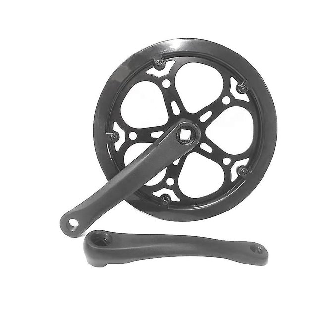 Juego de bielas para bicicleta plegable 52T 170 mm Juego de bielas para bicicleta Placa dentada Bicicleta de una sola velocidad Piñón con orificio de diamante Accesorios