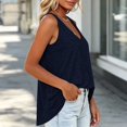 thumbnail image 3 of vzibsiv Womens V Neck Tank Top Sleeveless Loose Fit Minimalist Basic Cami for Daily Wear Navy S, 3 of 6