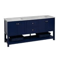 thumbnail image 2 of Lakeshore 72" Double Bathroom Vanity with Royal Blue Cabinet and Engineered Carrara Top, 2 of 6