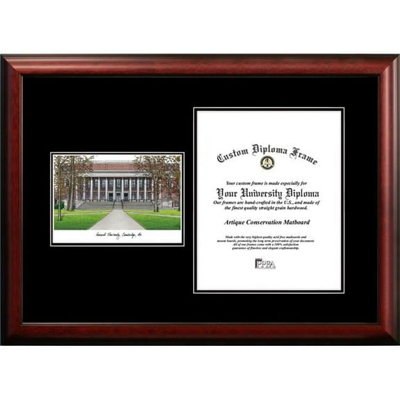 Campus Images MA992D-1114 14 x 11 in. Harvard University Diplomate Diploma Satin Mahogany Frame
