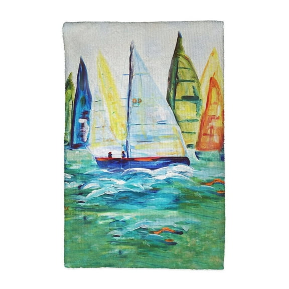 Betsy Drake KT1368 16 x 25 in. Betsys Sailboats Kitchen Towel