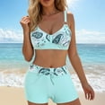 thumbnail image 2 of Wamejoo Women Two Piece Swimsuit Athletic Bathing Suits for Women Ruffled Tummy Control High Waisted Swimsuits (Sky Blue, 5XL), 2 of 6