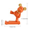 thumbnail image 3 of Soporte Para Teléfono De Oso Soportes de teléfono con adorno de oso de resina Kawaii Kicking Bear Soporte de escritorio para teléfono (naranja) Sywqhk Libre de BPA, 3 of 9