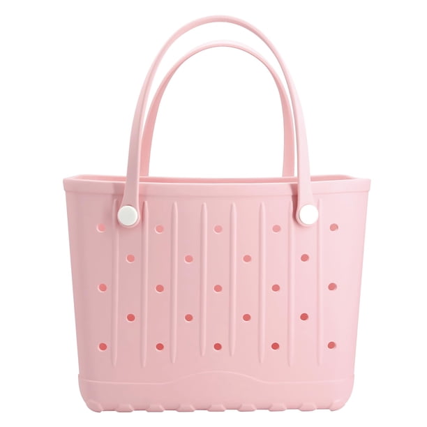 Bolsa de Playa CXY Mediana de Caucho para Mujer EVA Lavable Rosa Claro