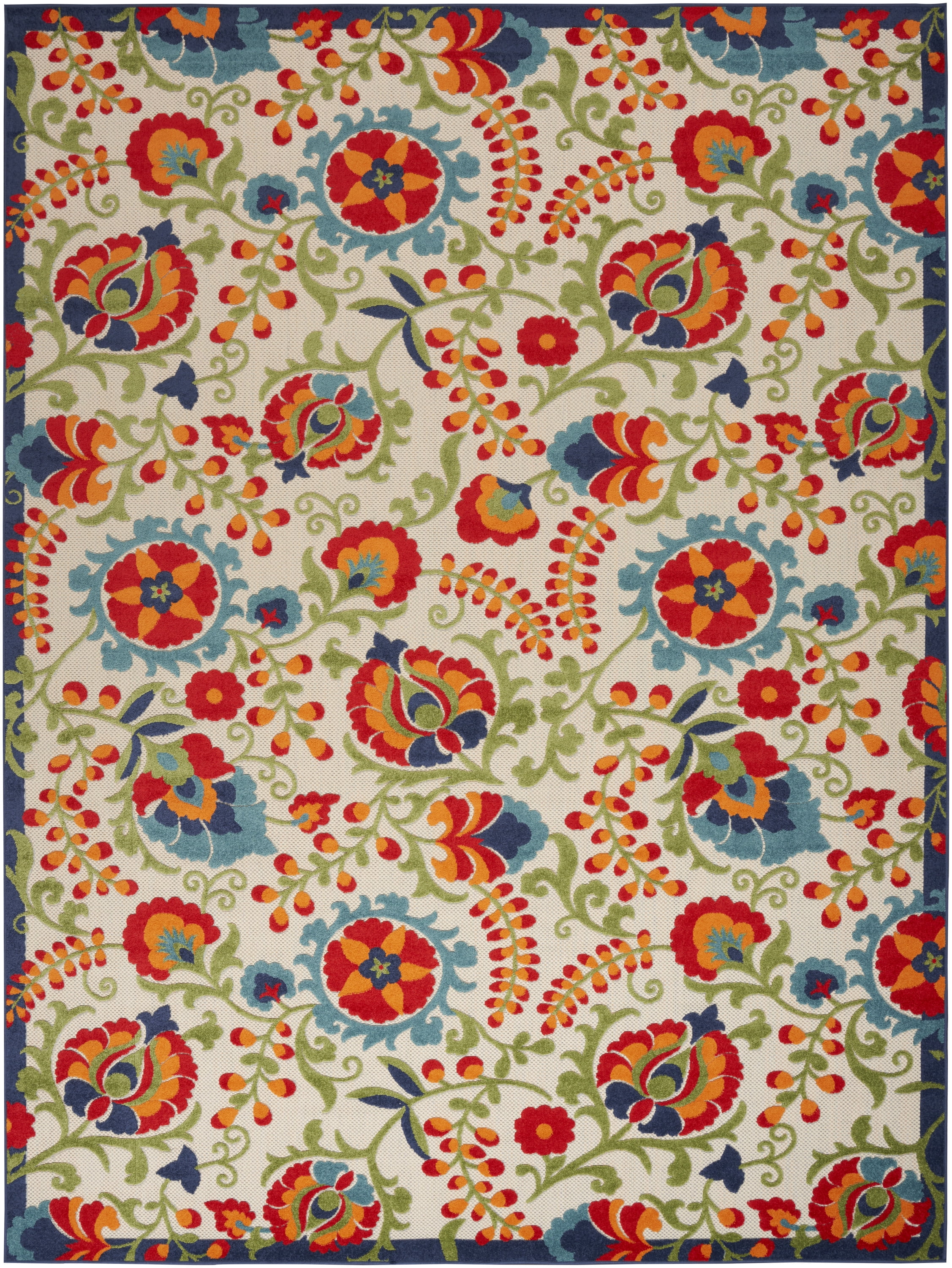 Nourison Aloha Indoor/Outdoor Multicolor 9' x 12' Area Rug, (9x12)