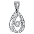 thumbnail image 2 of 10K White Gold Dancing Diamond Center Teardrop Pendant Ladies Charm 0.33 Ct., 2 of 6