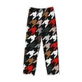 thumbnail image 5 of Balery Houndstooth Green Red print Men's Pajama Pants,Ultra Lightweight Pjs,Lounge Pant-Medium, 5 of 9