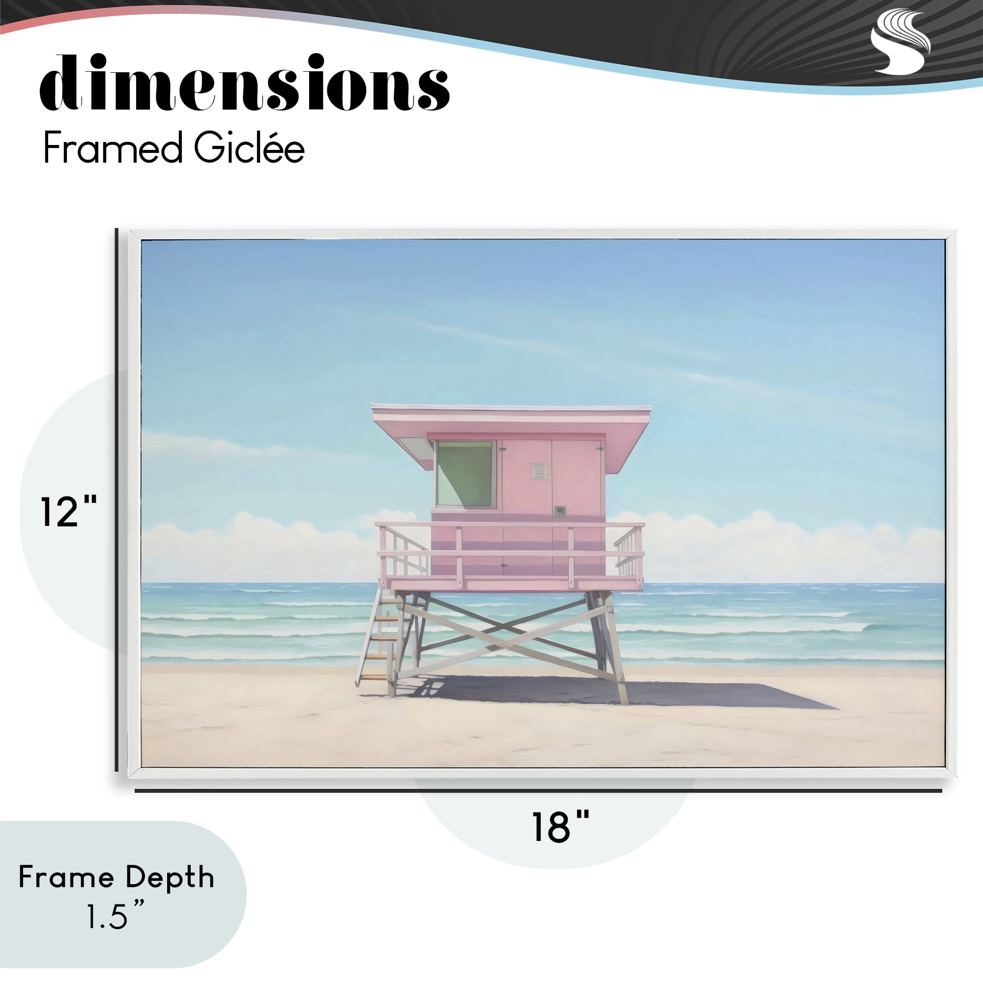 Stupell Industries Miami Beach Lifeguard Station White Framed Giclee Art, design by Creative Studio