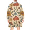 thumbnail image 2 of Colorful Mushroom Flower Light Pattern Wearable Oversized Blanket,Wearable Blanket Hoodie for Adults,Cozy Hooded Blankets with Super Pockets,Super Warm Fuzzy Pullover for Women & Men, 2 of 6