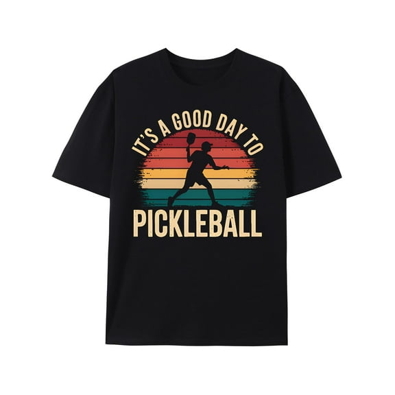 Funny Pickleball Graphic T-Shirt,Gift for Pickleball Lovers,Classic Fit Pure Cotton Tops for Men Women