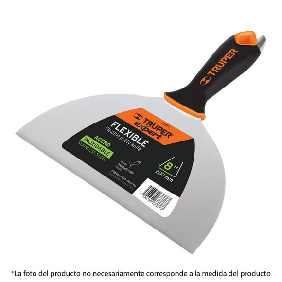 Espátula flexible 10', acero inoxidable, mango comfort grip Expert Truper ET-10FX