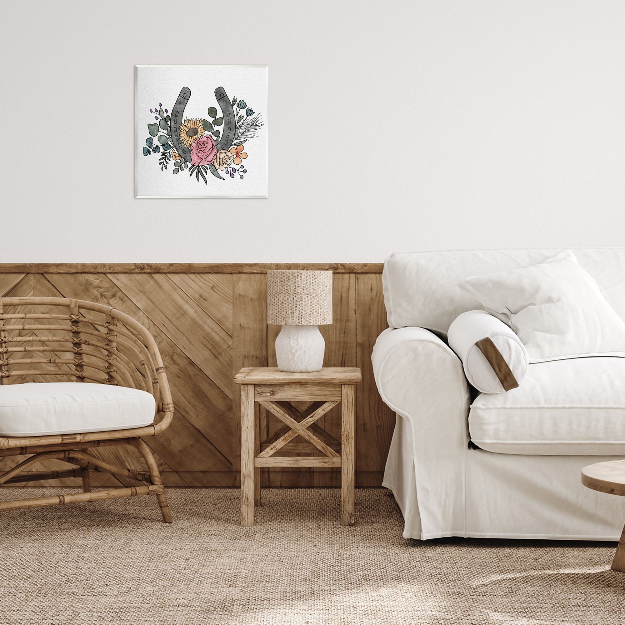 Stupell Industries Boho Floral Horseshoe Wall Plaque Art, design by Alisha Kiara Design