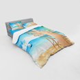 thumbnail image 2 of Ambesonne Tropical Bedding Set 4 Pcs, Hawaiian Ocean Hammock, Queen, Cream and Blue, 2 of 2