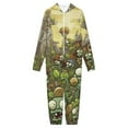 thumbnail image 3 of Plants Vs Zombies Men's Hooded Jumpsuit - Zip Up One Piece Pajamas Soft Cozy Winter Warm Plush Loungewear, 3 of 8