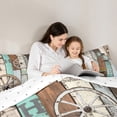 thumbnail image 4 of Feelyou Wooden Lake House Bedding Comforter Set 7pcs, Vintage Old Barn Door Queen Bedding Sets, Rustic Lodge Cabin Reversible Queen Sheet Sets, Breathable Home Decor, 4 of 8