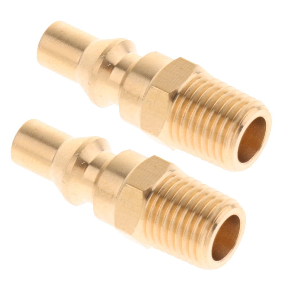 2 Pcs Quick Connector Fitting Adapter Male Plug with 1/4 Inch Male NPT Thread for RV Portable BBQ