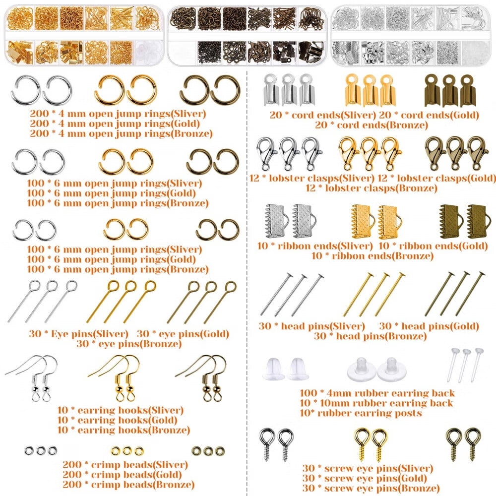 Jewelry Making Supplies Kit, Jewelry Making Kit with Jewelry Making Tools, Jewelry Wires and Jewelry Findings for Jewelry Making, Repair and Beading