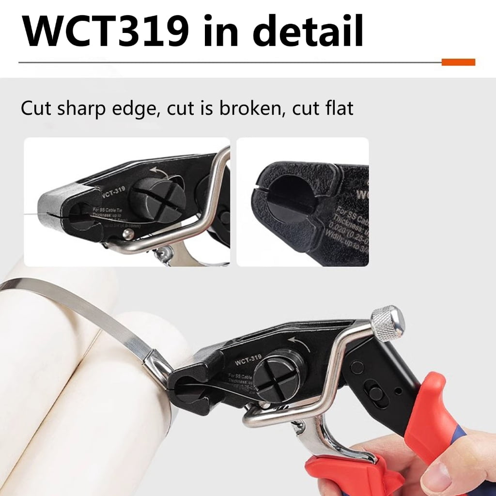 MOMOJIA Effective Steel Cable Tie Guns Metal Zips Tie Tightener Tensioning Cutting Tool