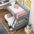 thumbnail image 2 of Twin Over Full Bunk Bed with Two Storage Drawers, Ladder and Safety Guardrail for Kids Teens Adult, Wood Bunk Bed Frame for Bedroom Guest Room, Gray 78.7''Lx76.3''Wx62.3''H, 2 of 7