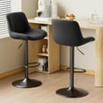 thumbnail image 5 of Fijinhom Swivel Bar Stools Set of 2 with Backs, Adjustable Counter Height Island Chairs, Tech Fabric, Black, 5 of 9