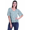 thumbnail image 1 of Moomaya Blouse d'Été Boho à Manches Courtes en Rayonne Imprimée pour Femmes, 1 of 5
