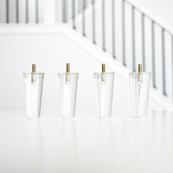 Furniture Legs Set of 4, Premium 4 inch Acrylic Mid Century Replacement Feet