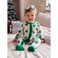 thumbnail image 4 of Cjfdfy Newborn Baby Girl Boy Christmas Footed Romper Christmas Tree Gingerbread Ribbed Knit Long Sleeve Footed Jumpsuit Headband Infant Cute My First Christmas Fall Winter Outfit  0-9M, 4 of 8