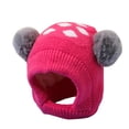 thumbnail image 2 of Karoyedx Warm Hats for Toddler Boys Kids Winter Pompom Hat Knitted Ski Hat Double Pom Cap For Girls Boys Hot Pink Size,One Size, 2 of 3