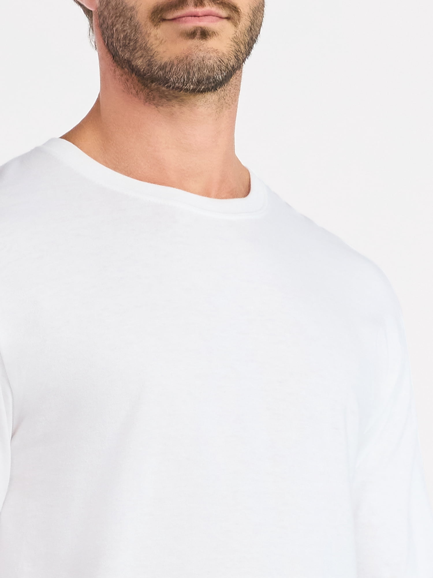 Athletic Works Men's and Big Men's Cotton Tee with Long Sleeves, Sizes S-3XL